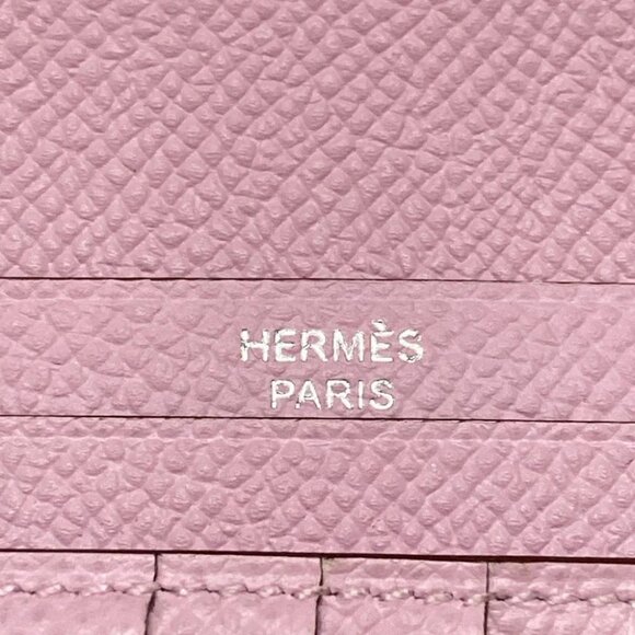 Auth HERMES Bearn Compact Verseau - Lime Mauve Sylvestre Veau Epsom D - Picture 5 of 10